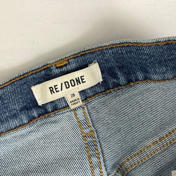 Re/Done Women's Straight Leg Jeans - Blue - Picture 8 of 10